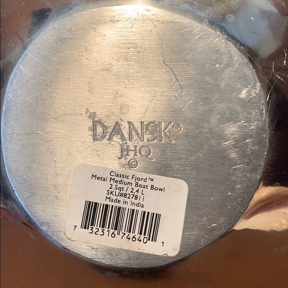 Dansk Classic Fjord Boat Bowl Made in India 2.5qt - Picture 9 of 10